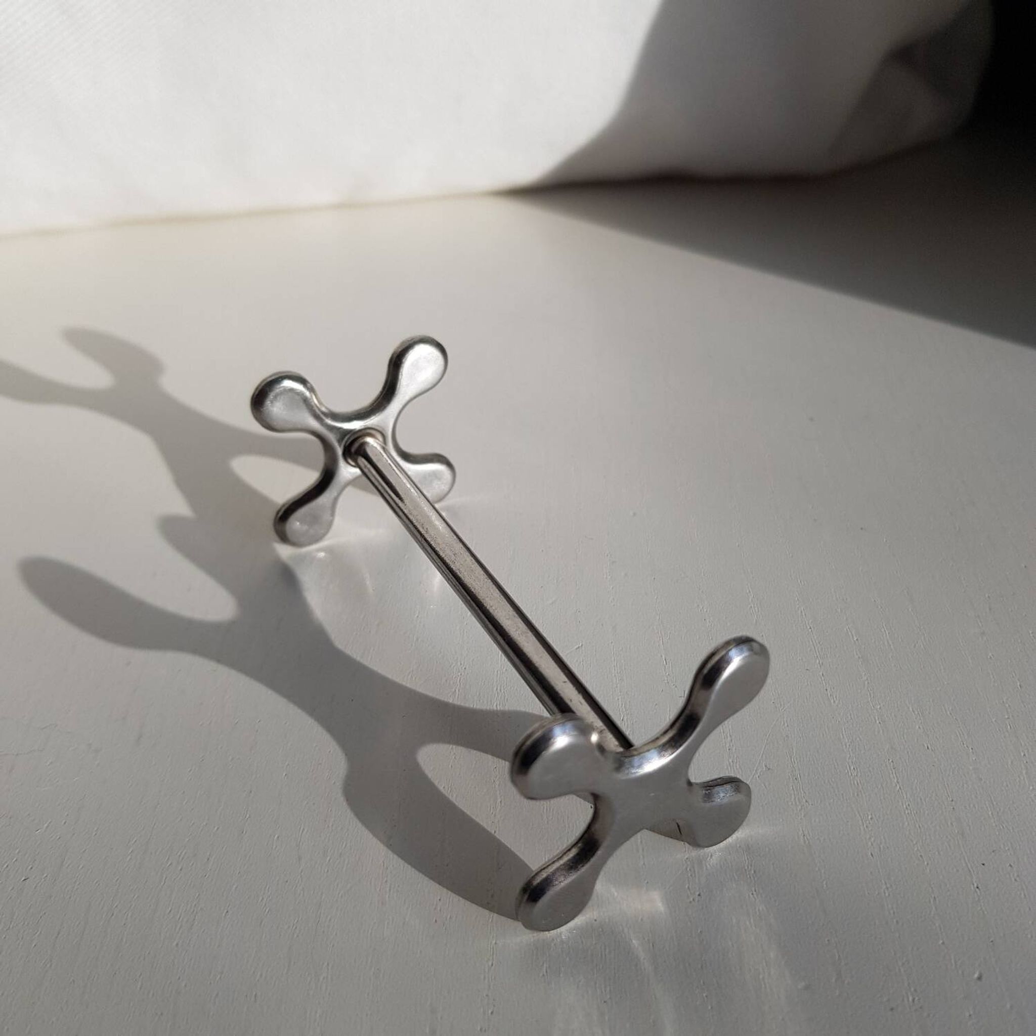 Set of 6 stainless steel knife rests by Chabanne in its original box.
