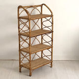 Vintage rattan shelf 60's