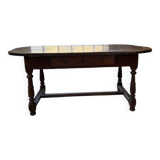 19th century oval solid oak table