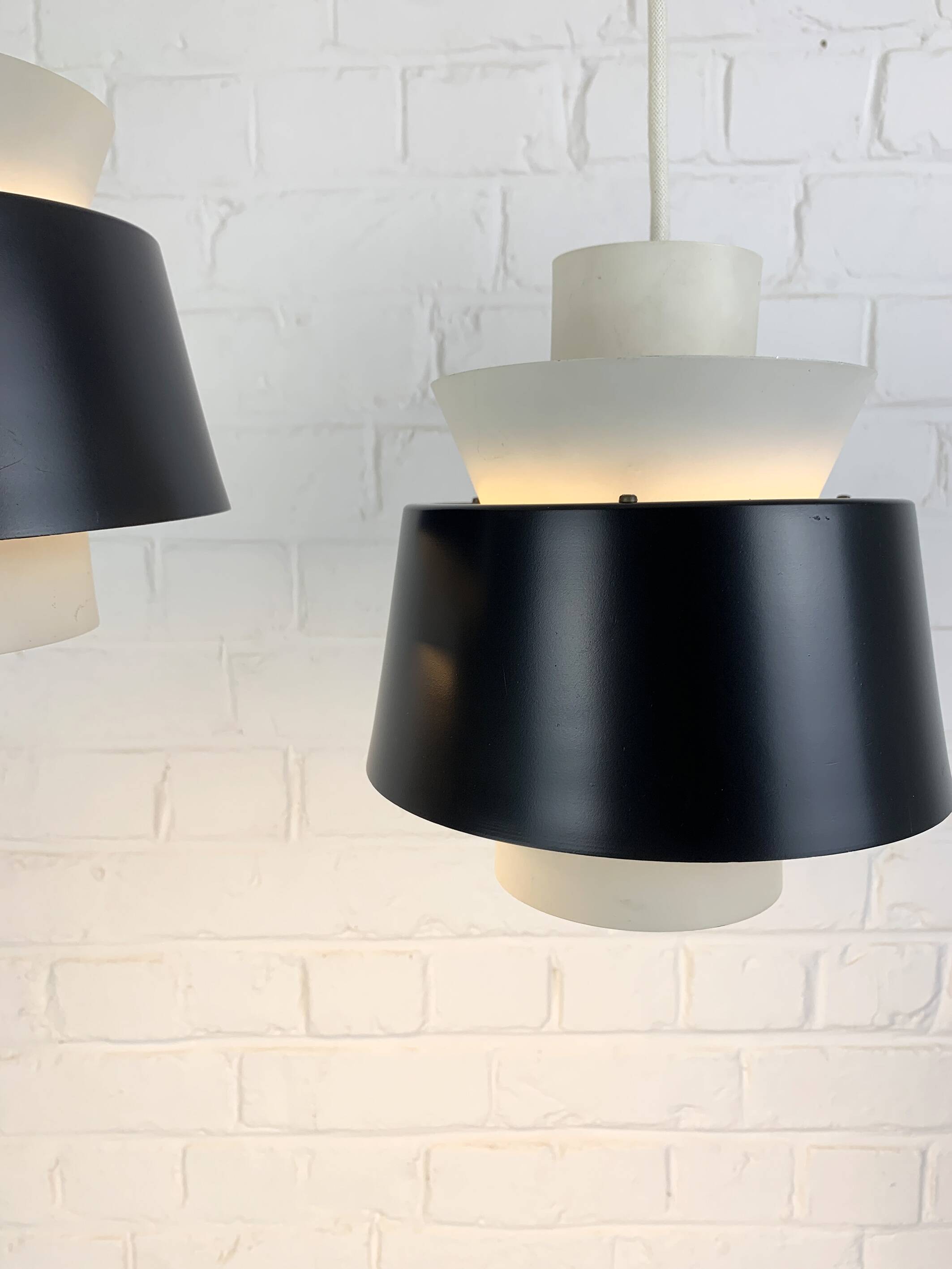 Pair of Tivoli Jørn Utzon pendant lights for Nordisk Solar Denmark, 1950-60s
