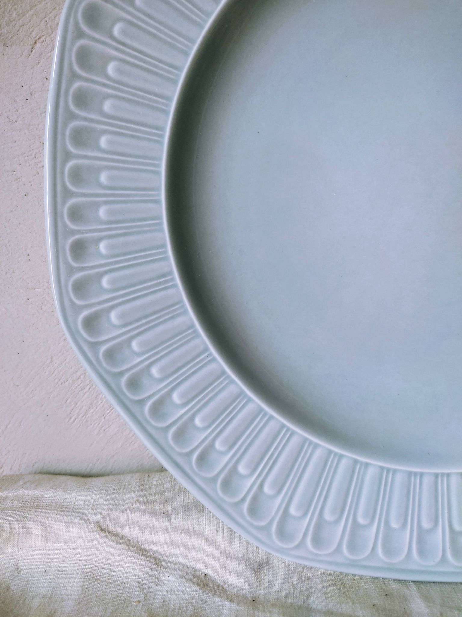 Octagonal earthenware dish