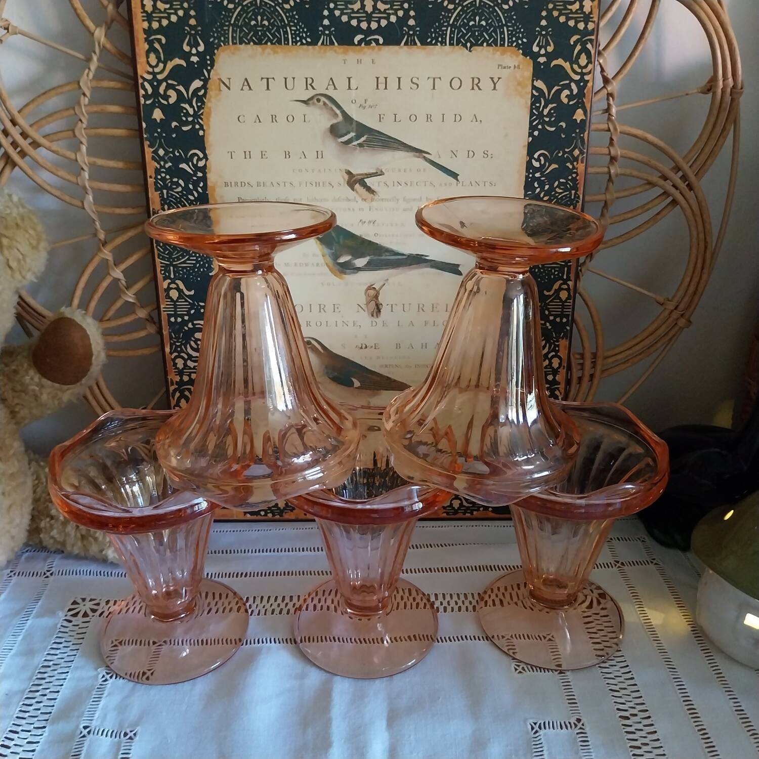 Luminarc dessert bowls, Roseline vintage