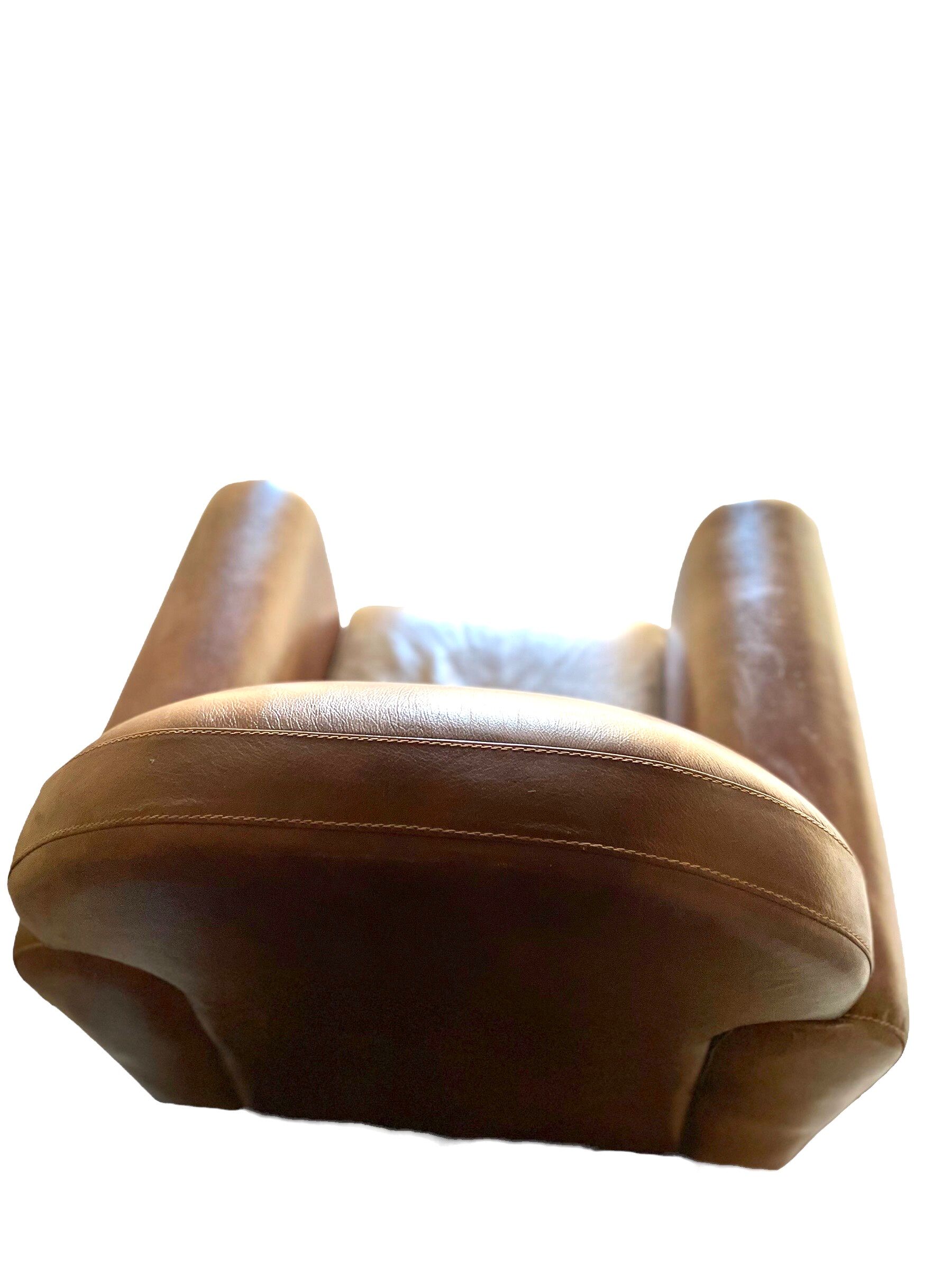Leather club armchair