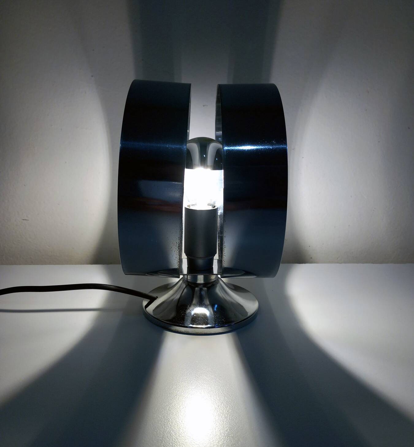 Vintage Table Lamp • Rings • Steel • Space Age • 1970