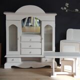 Antique wooden doll cabinet
