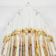 1980s wall lamp in gilded brass and crystal glass by Novaresi Milano