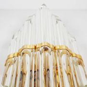 1980s wall lamp in gilded brass and crystal glass by Novaresi Milano