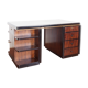 Bureau Art Déco double face en ébène de macassar et bois noirci