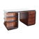 Bureau Art Déco double face en ébène de macassar et bois noirci