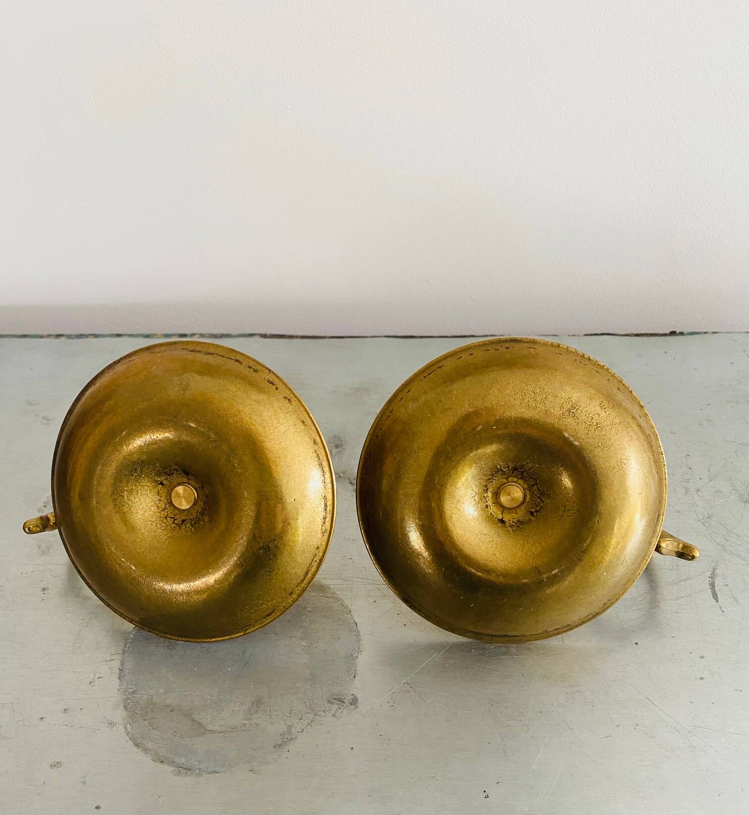 Pair of brass candlesticks.
