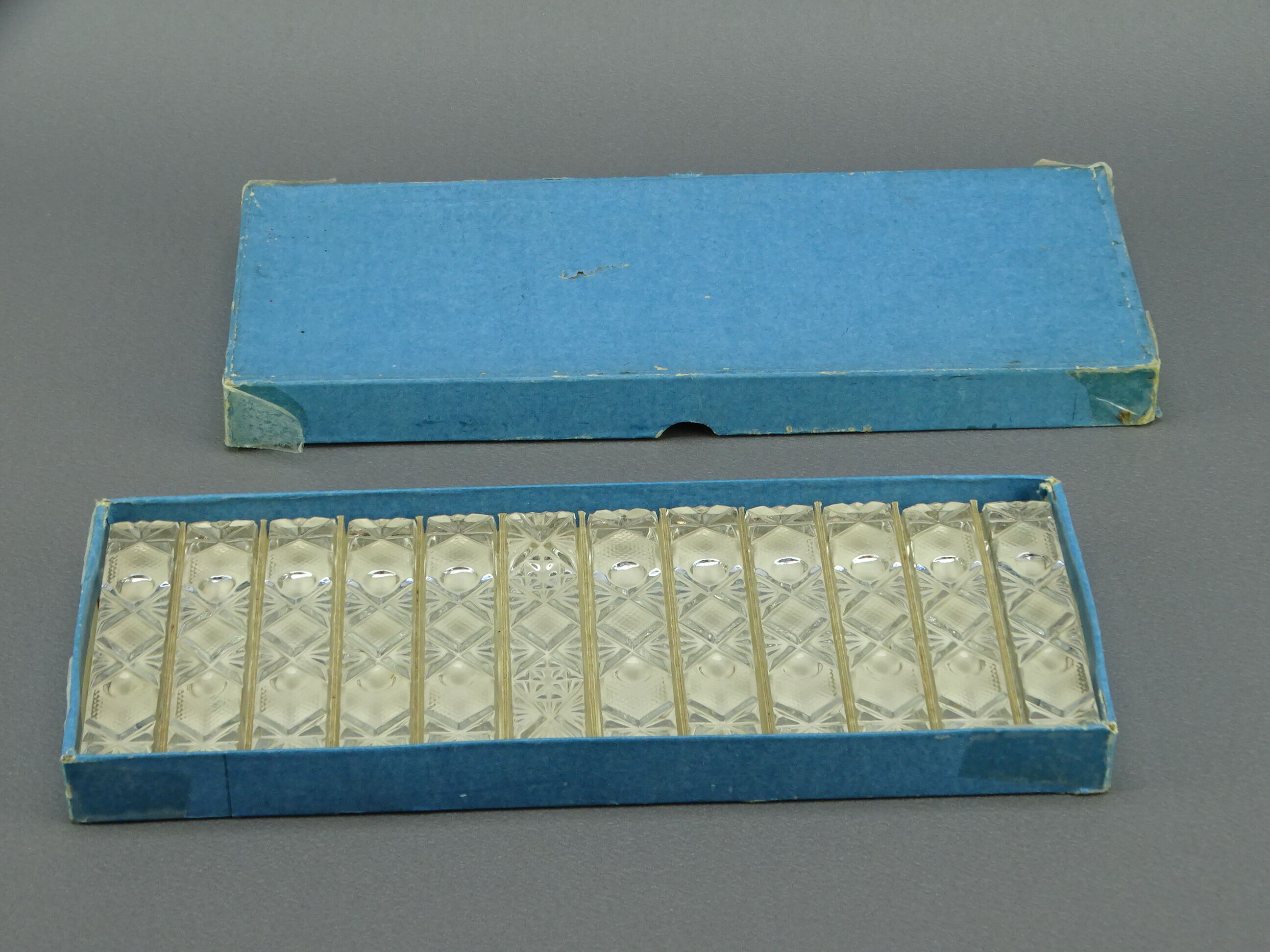 Set of 12 vintage crystal knife holders