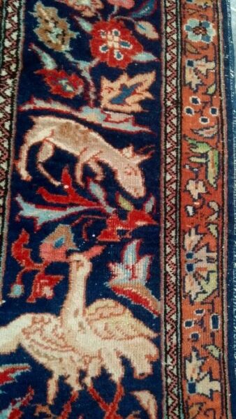 Tapis shareza chasse persanne milieu XXeme 125x200cm