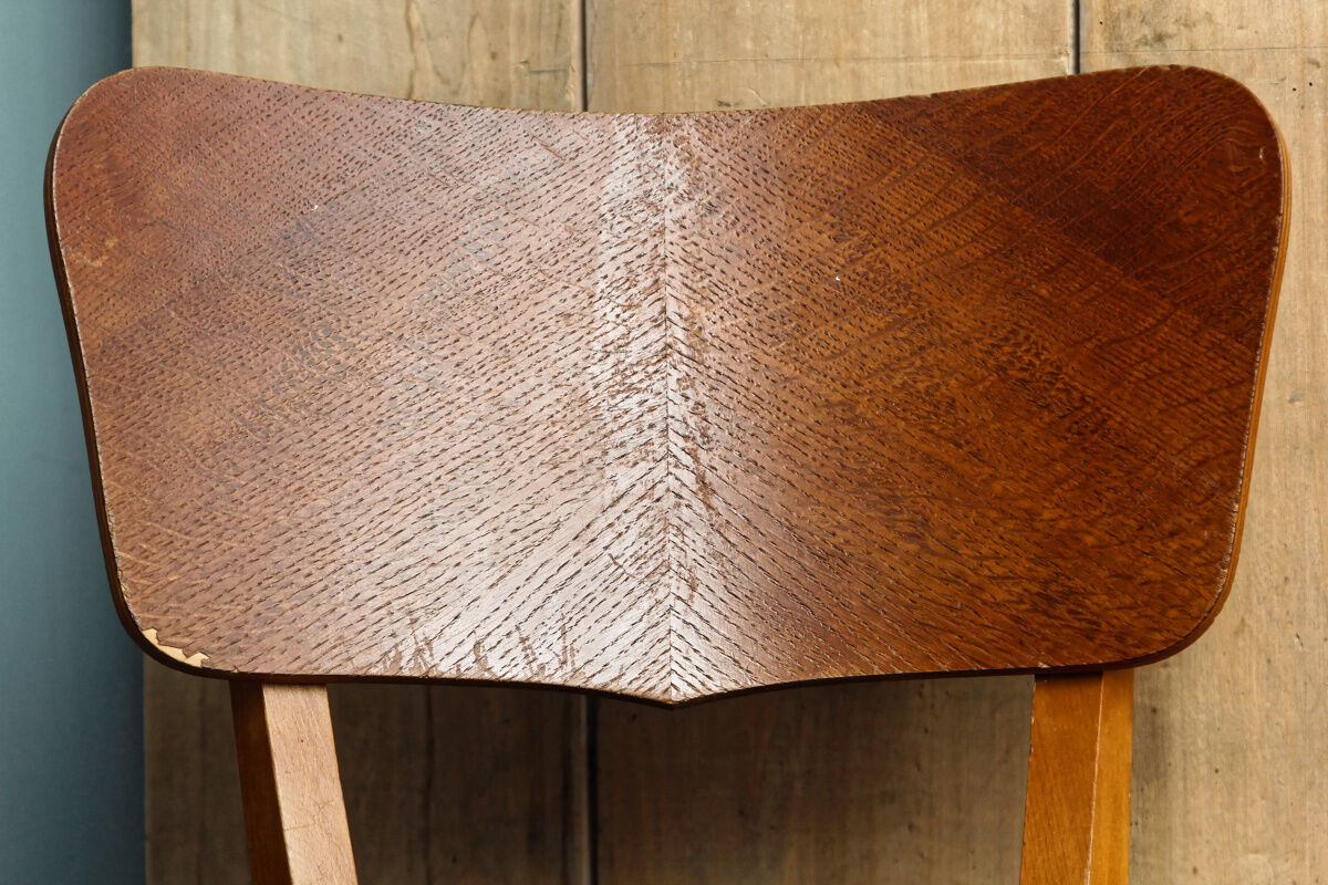 Set of 2 chairs, moleskine and wood