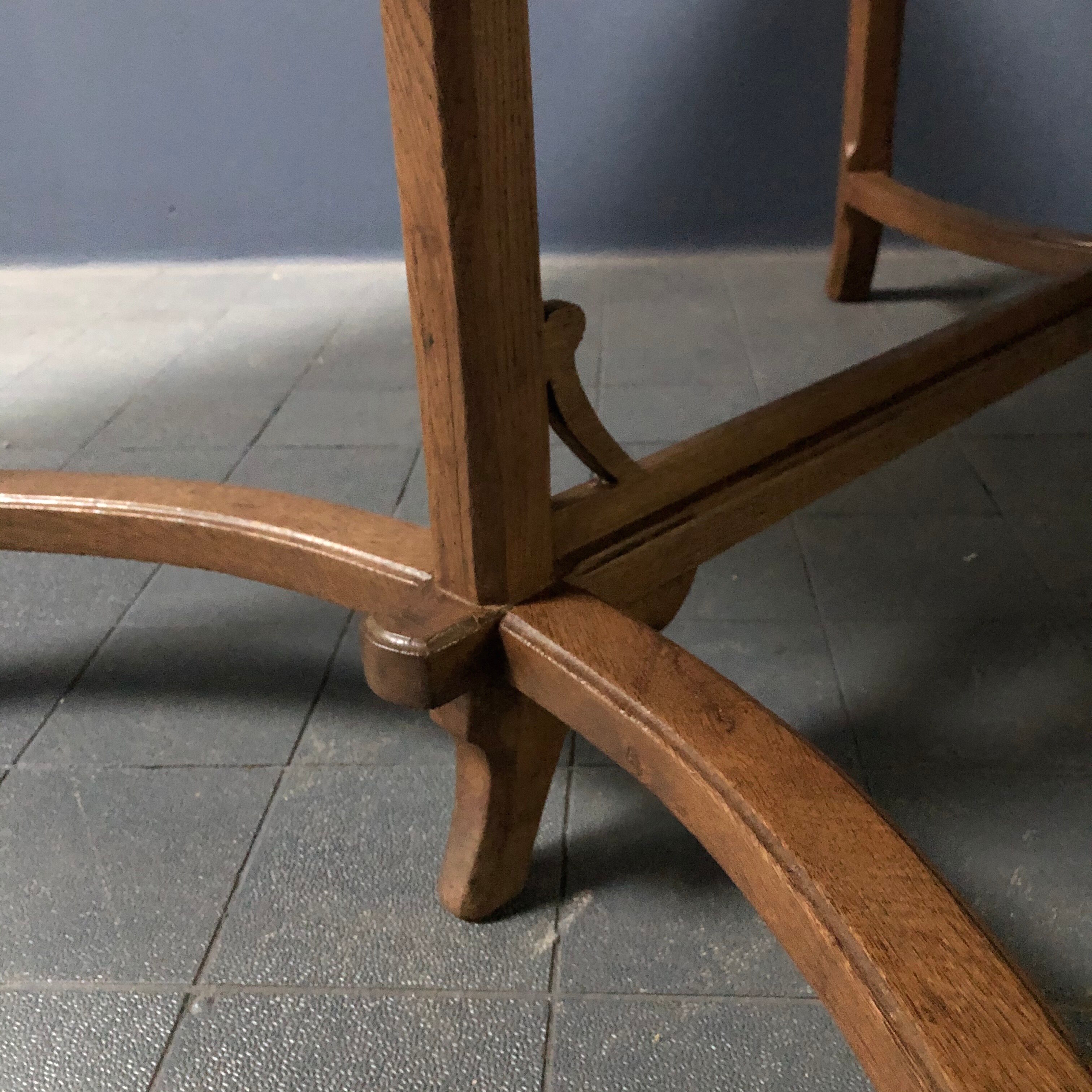 Dutch oak kitchen table in art deco style from the 1930s