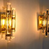 Pair of venini wall lamps Murano glass Italy 1970