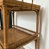 Rattan table, kitchen trolley
