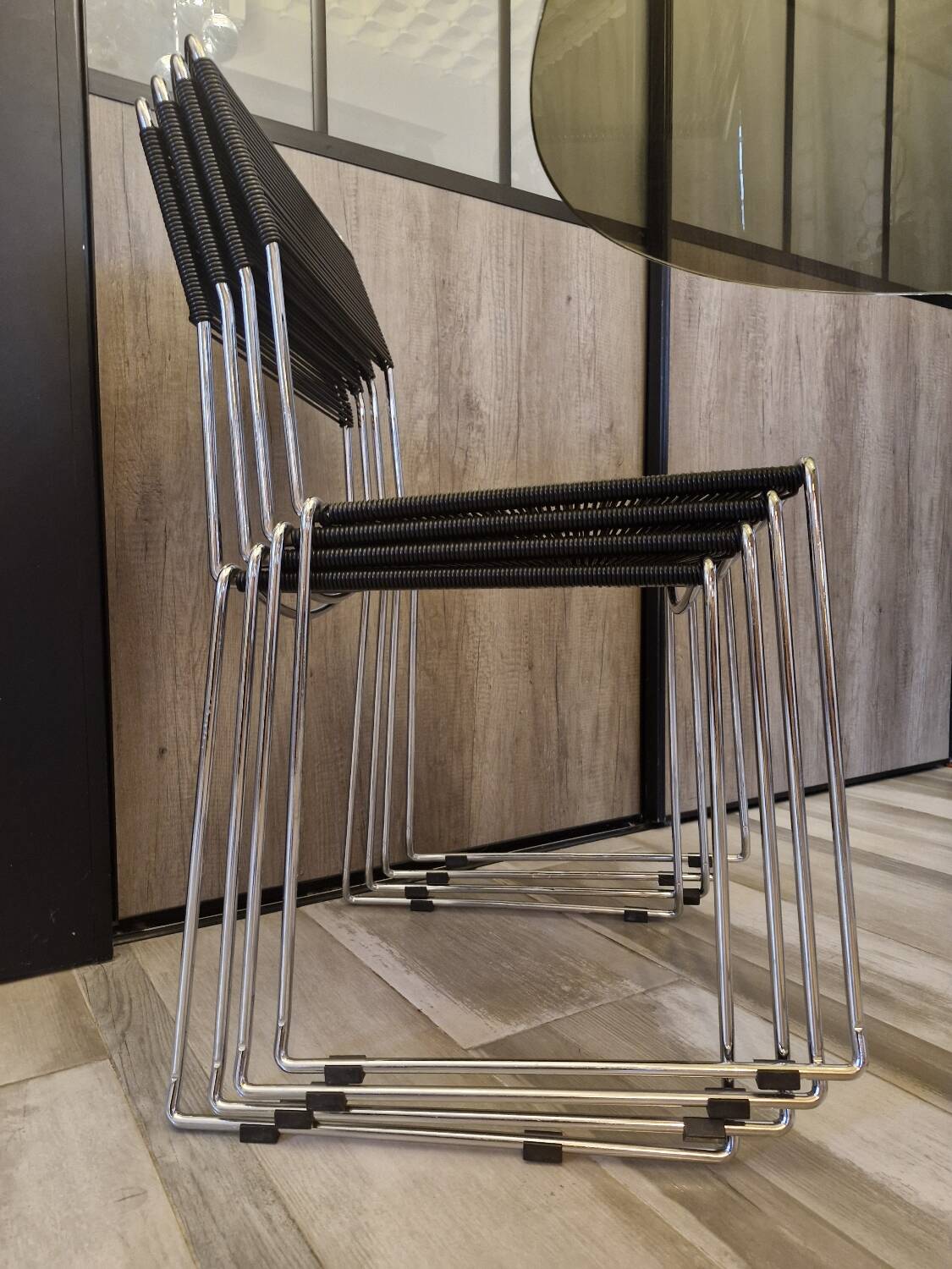 Set of 5 spaghetti chairs by giandomenico belotti for alias vintage 1980