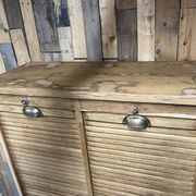 Meuble classeur à rideau double  chêne