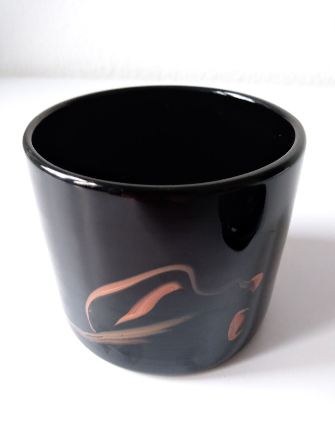 Black opaque glass box with WV glass stamp
