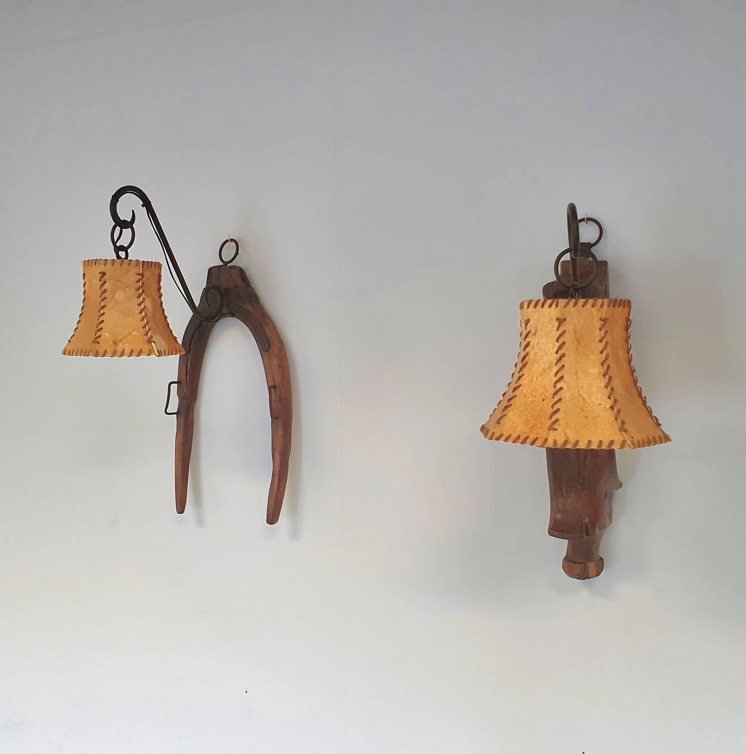 Ox harnass wall lamps / farm house / rustic