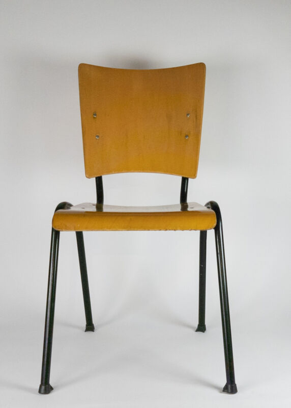 Marko school chair by Ynske Kooistra wood and metal 60s