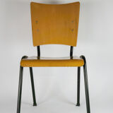 Marko school chair by Ynske Kooistra wood and metal 60s