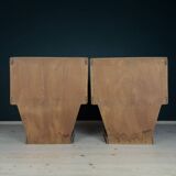 Vintage wooden bedside tables, Italy, 1950s, set of 2.