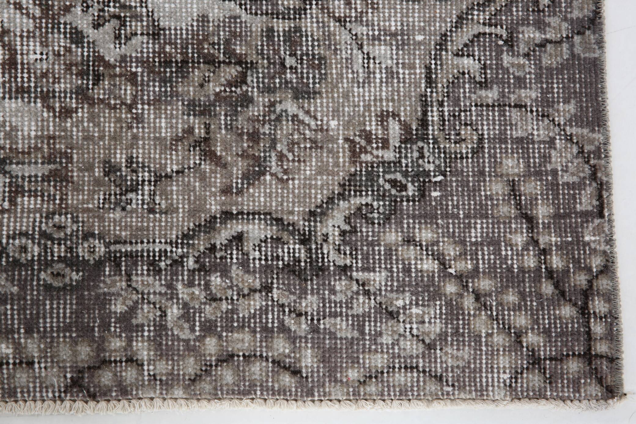 4x7 Gray & Brown Turkish Vintage Rug 114x214Cm SK 4869