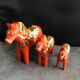 Set of 3 wooden dalecarlie horses