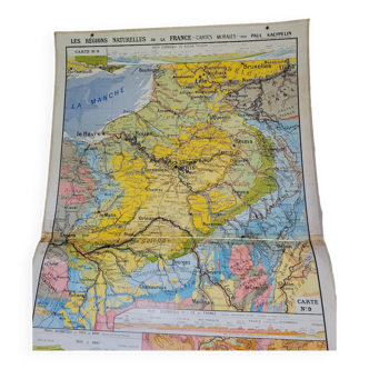 Geographic map of the natural regions of France