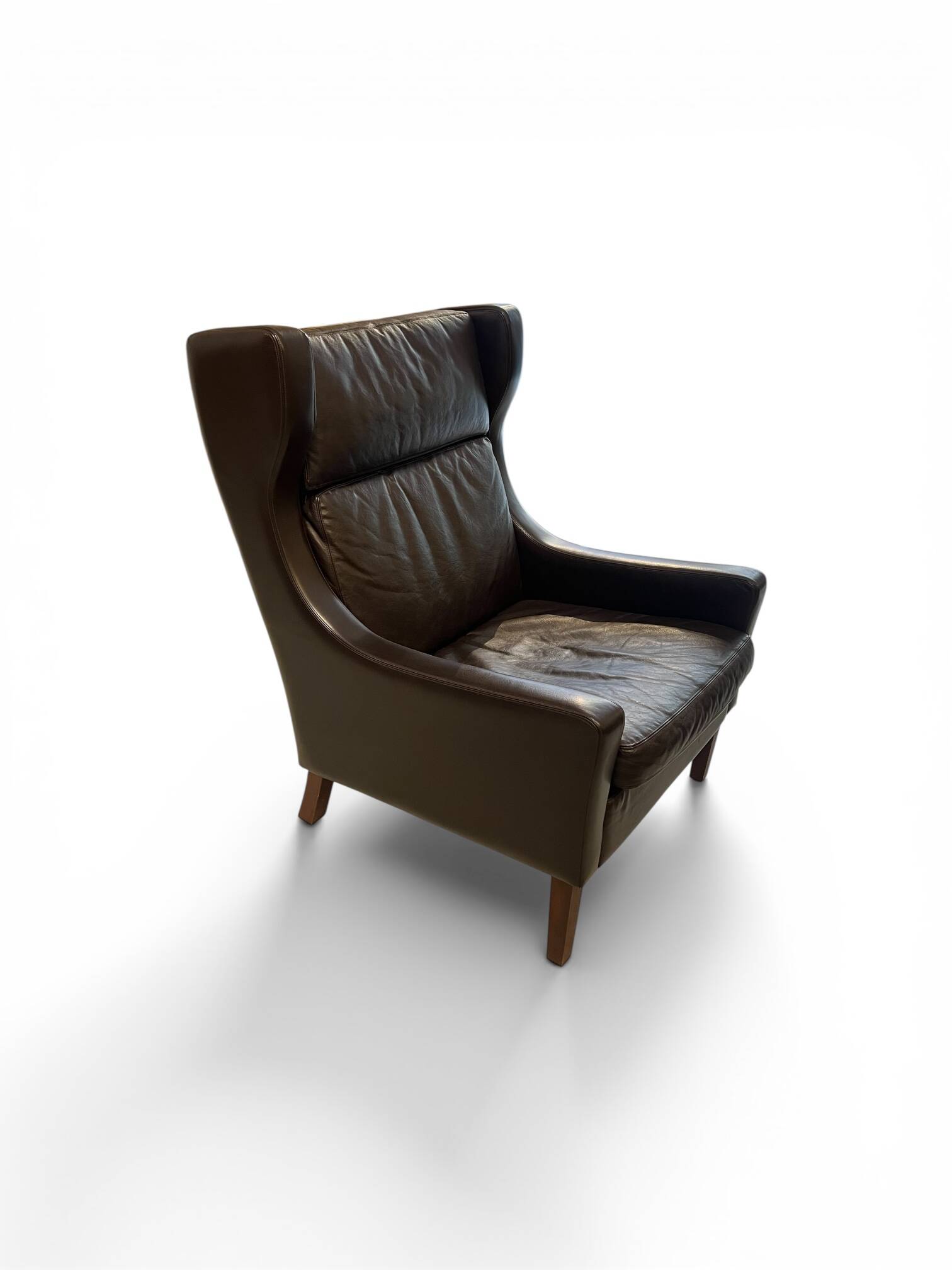 Leather wingback chair