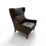 Leather wingback chair