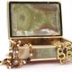 Italian onyx and gold metal catchall, 1970s.