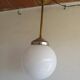 Suspension  laiton et opaline blanche