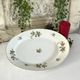 Vintage French Holly Deep Platter, Christmas Serving Dish, Large Oval