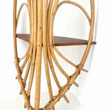 Rattan corner shelf