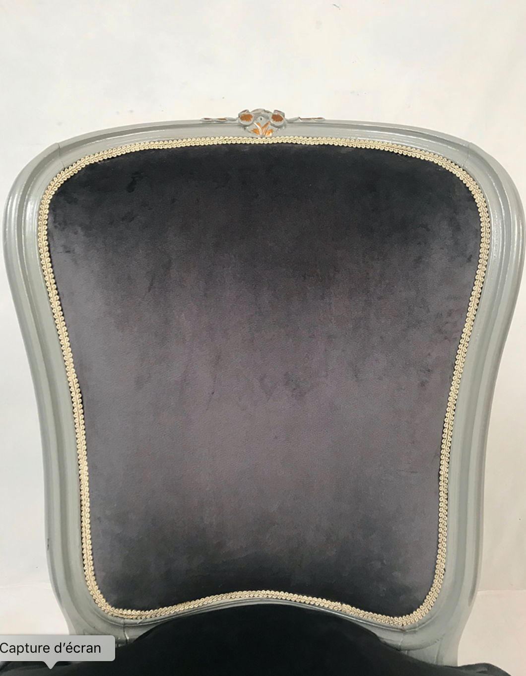 Louis XV style heater lacquered grey wood, rechampi gold