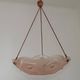 French Art Deco Stamped 1053 Pink Glass Plafonnier Hanging Light Pink Ropes