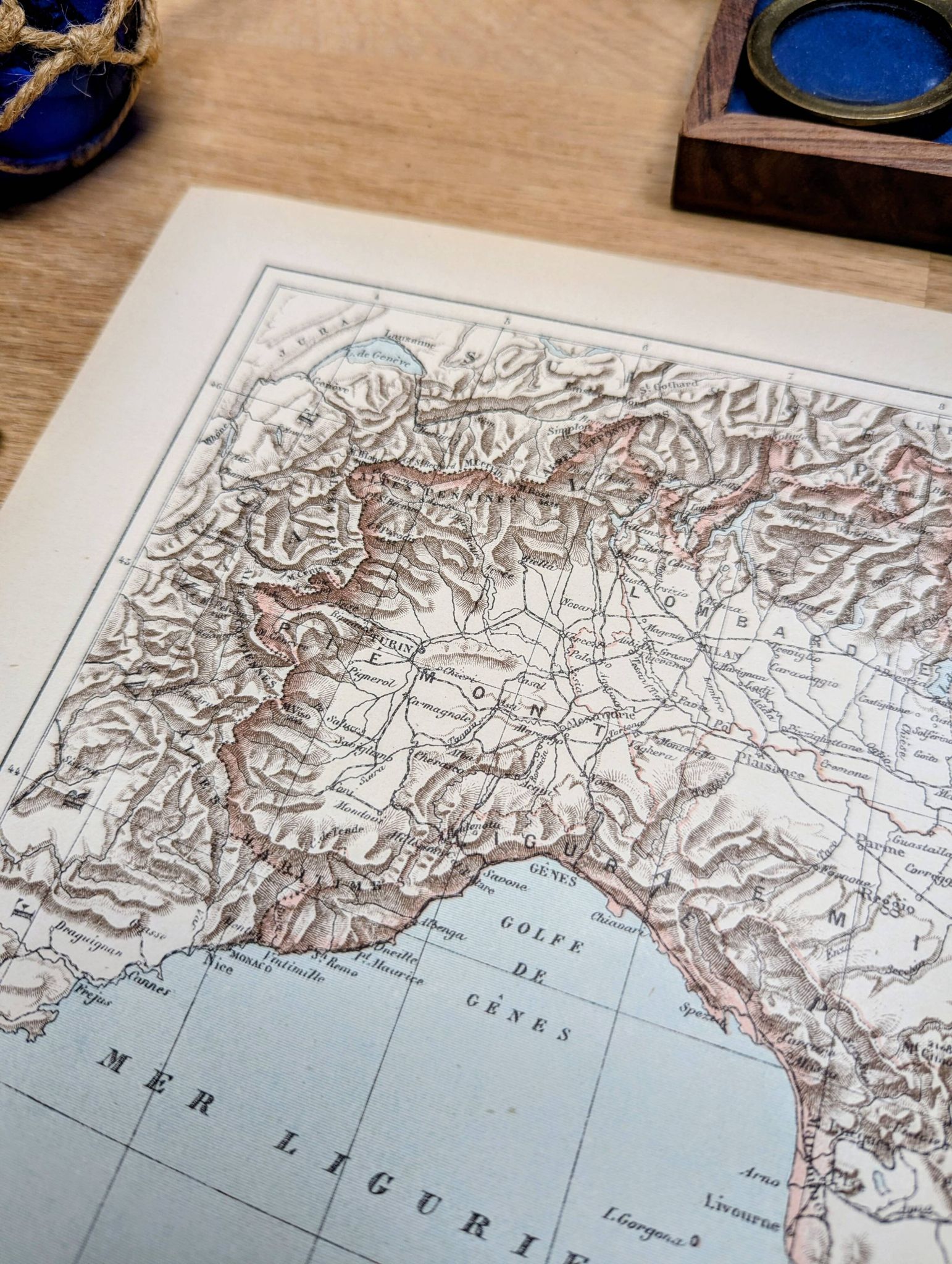 Northern Italy, historical map, 1887.