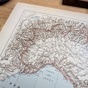 Northern Italy, historical map, 1887.