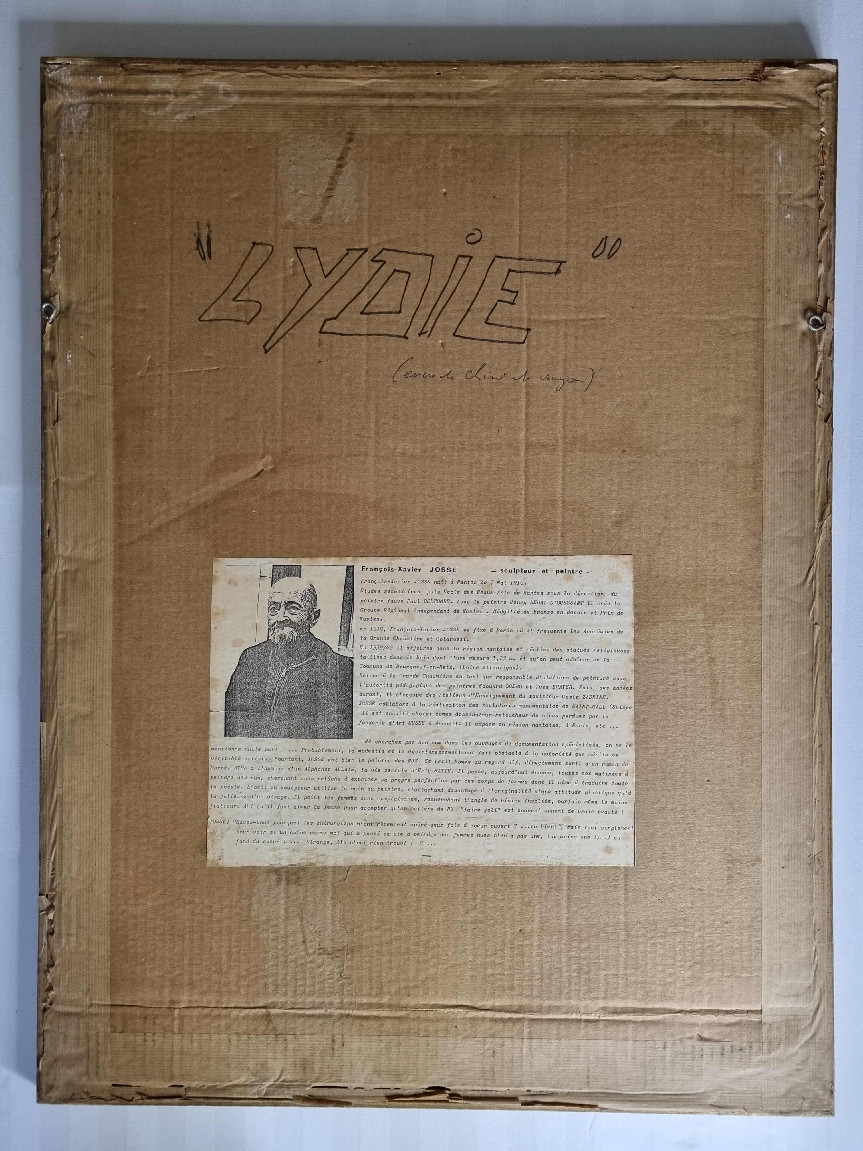 Nude study "Lydie" signed by François Xavier Josse, 50s, 71 x 54 cm