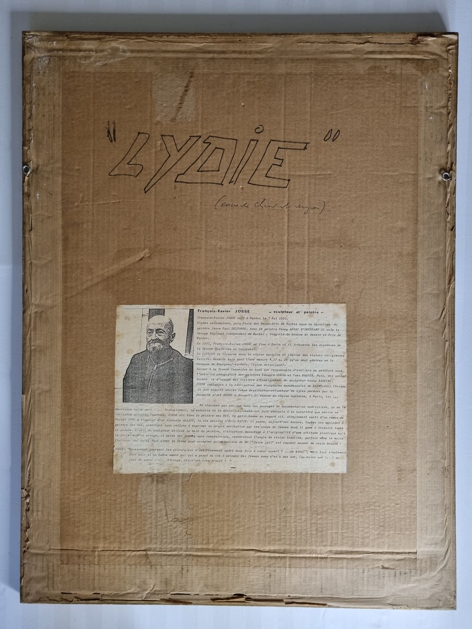 Etude de nu "Lydie" signée de François Xavier Josse, années 50, 71 x 54 cm
