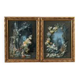 Augustus Bertrix. Pair of gouaches framed under glass dated 1854