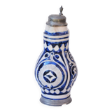 Pichet allemand émaillé Westerwald Biedermeir du XIXe siècle 2,5 L