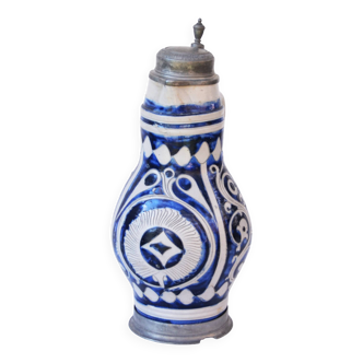 19th Century German Glazed Westerwald Pitcher Biedermeir 2,5L