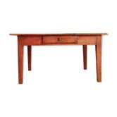 Old wooden bass farm table with a drawer