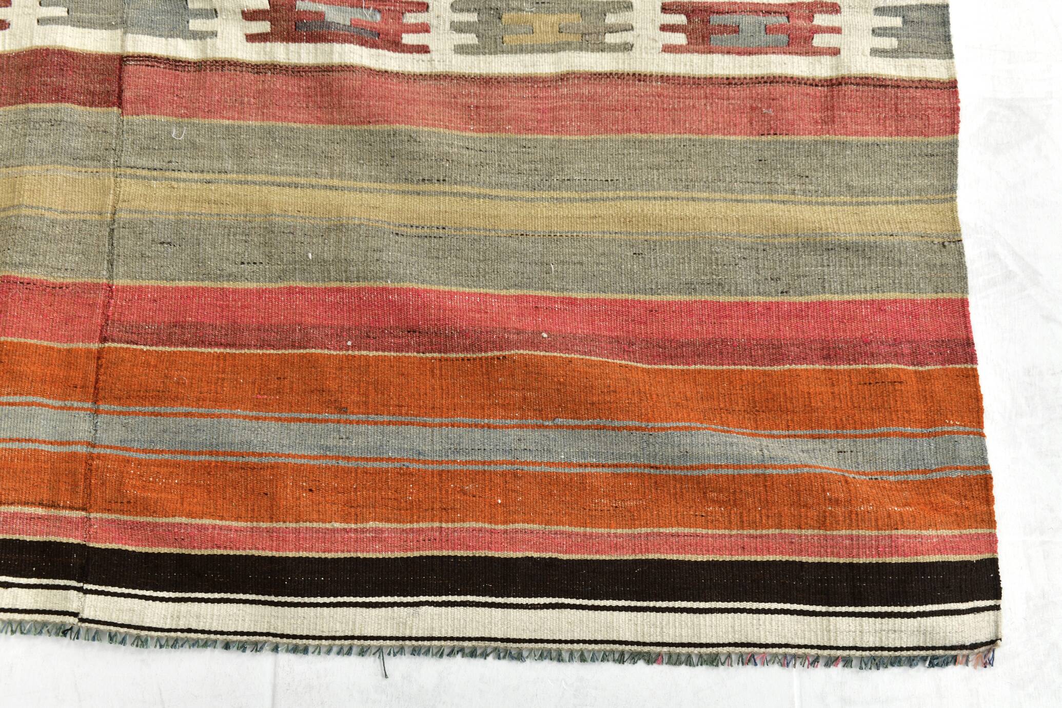 Red & Brown Turkish Kilim Rug 140x243Cm SK 35178