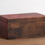 Small ancient garnet red chest (c.1900) #43