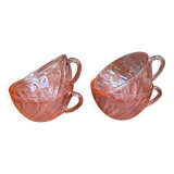 Set of 4 Rosaline pink glass coffee cups