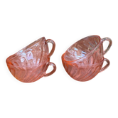 Set of 4 Rosaline pink glass coffee cups